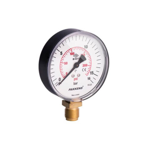 YT009-06 Manometru Carcasă Metalică 0–6 bar – Tub Bourdon, Racord Inferior